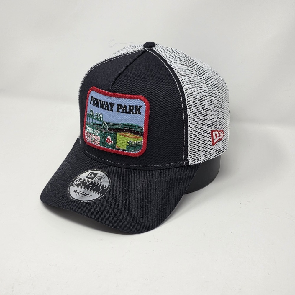 New Era 9FORTY Boston Red Sox Fenway Patch A-Frame Trucker Snapback Hat Cap Blue